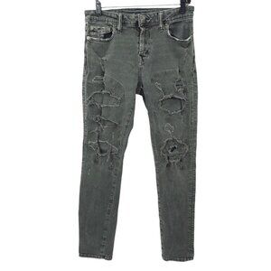 American Eagle Jeans Airflex+ READ Black Men Size 30 x 30 Distressed Slim Skinny